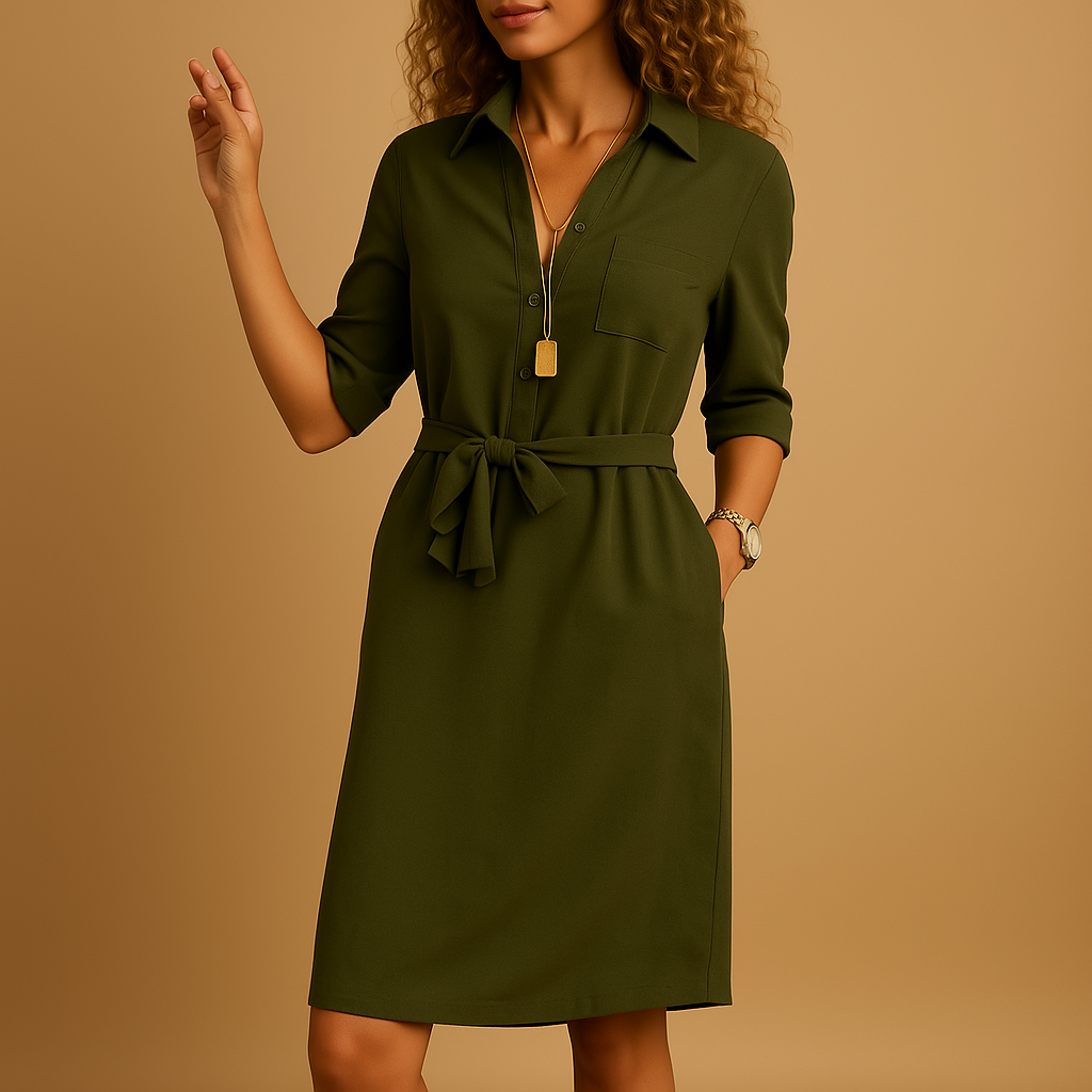Elegant fitted dress for women with a modern and versatile design, perfect for office wear, daily looks, and evening occasions.